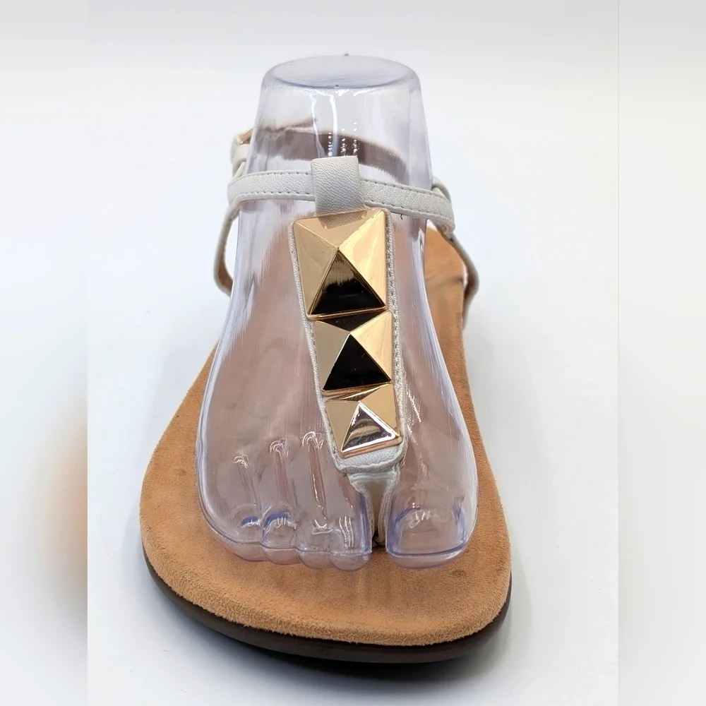 Vionic Nala Gold Embellished Flat T-Strap Sandal Orthaheel Technology Size 10 - Picture 11 of 17